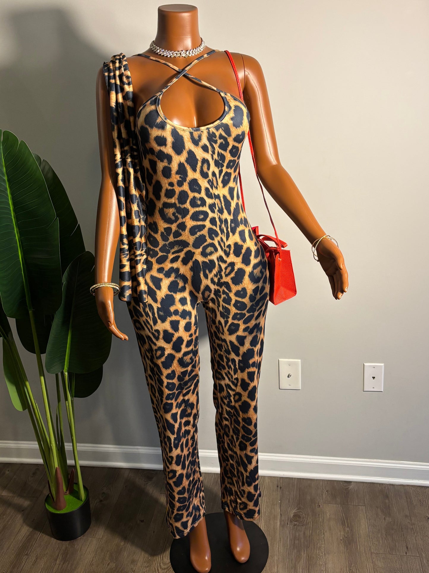 Leopard print jumpsuit