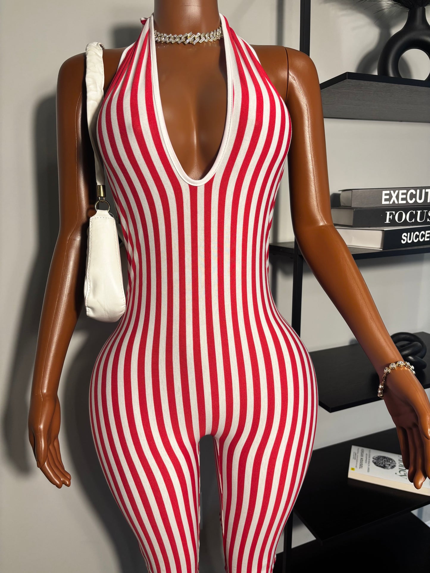 Stripped Capri Jumpsuit
