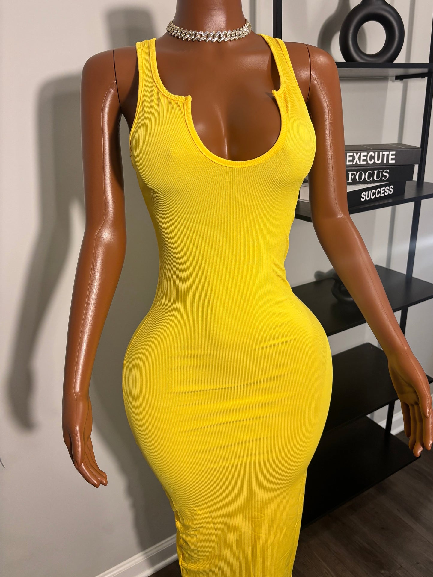 Yellow knee maxi dress